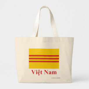 Södra Vietnam flagga med namn i vietnames Jumbo Tygkasse