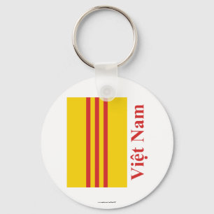 Södra Vietnam flagga med namn i vietnames Nyckelring
