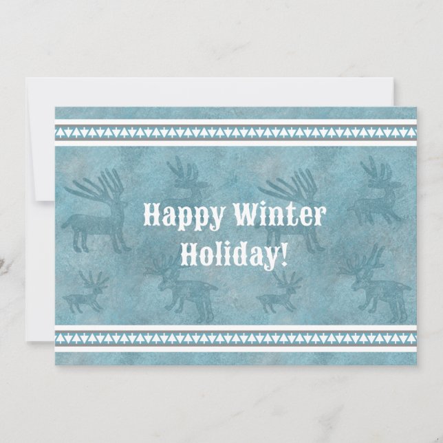 Södra Vinterblått, Hjort, Julhälsningar Julkort (Framsida)