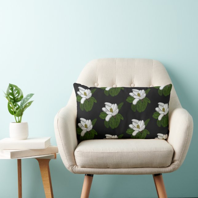 Södra Vita Magnolia Artwork Pillow Lumbarkudde (Stol)