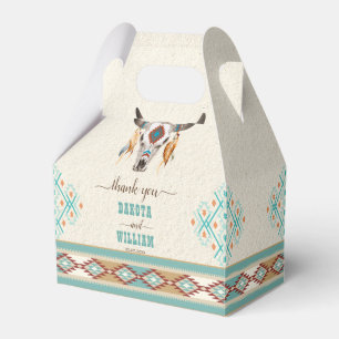 Södra westerna boho folk mönster bröllop presentaskar