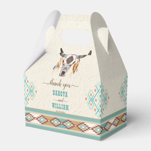 Södra westerna boho folk mönster bröllop presentaskar (Framsidan Sidan)