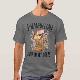 Södra Westerna Land Music Cowboy Boots Sand I T Shirt