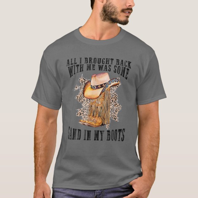 Södra Westerna Land Music Cowboy Boots Sand I T Shirt (Framsida)