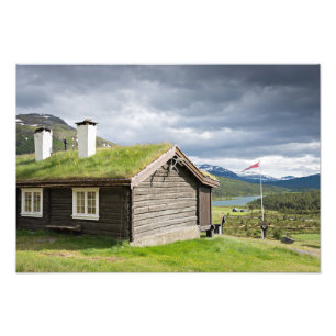 Sodtak loggar kabinen i norgefototryck fototryck