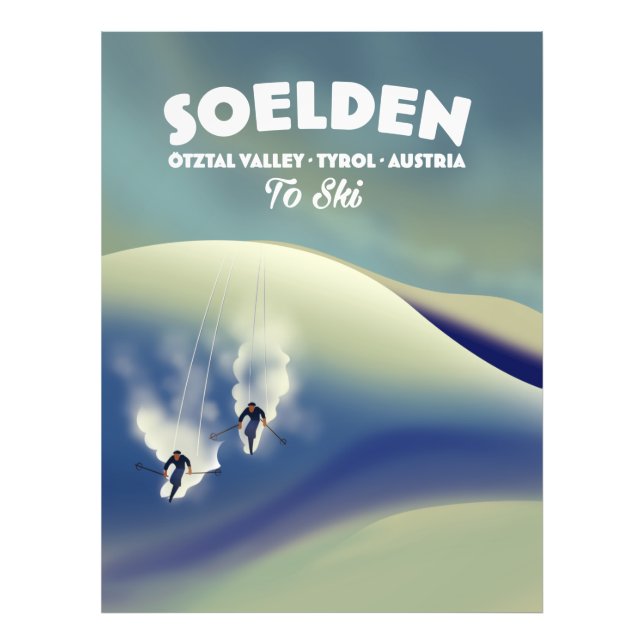 Soelden, Ötztal Valley, Tyrol, Österrike Ski Fototryck (Framsidan)