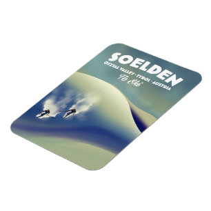 Soelden, Ötztal Valley, Tyrol, Österrike Ski Magnet