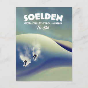 Soelden, Ötztal Valley, Tyrol, Österrike Ski Vykort