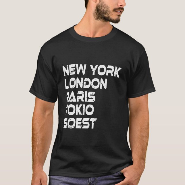 Soest New York London Tokio Paris T-Shirt (Framsida)