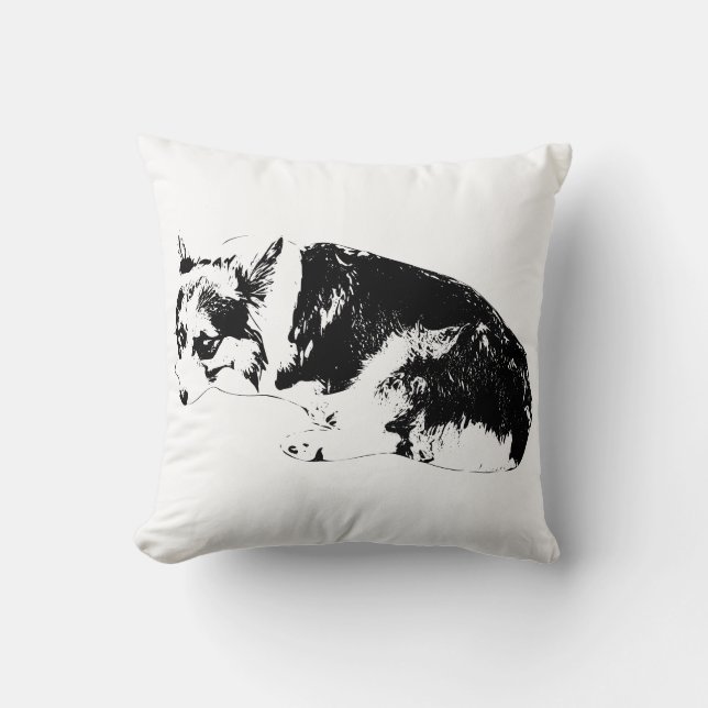 Sofa Ink, Skalande Corgi Kudde (Framsida)