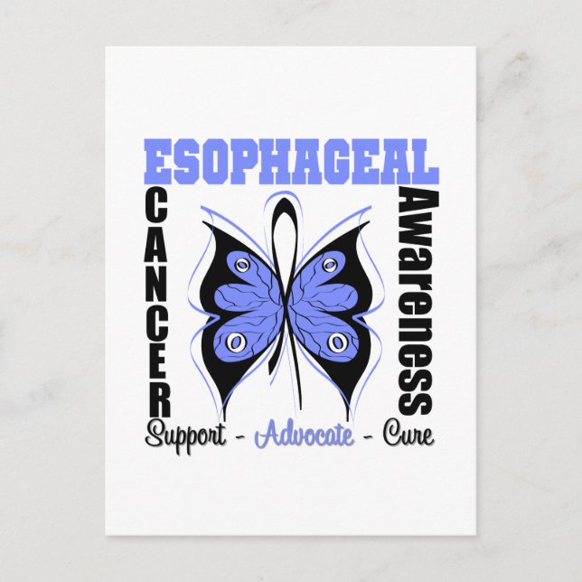 Sofageal Cancer Awareness Butterfly Vykort (Framsida)