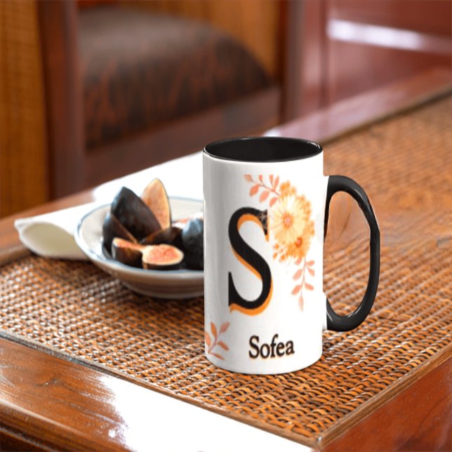 Sofea namn Mug – Elegant bokstav S kaffekopp (Skapare uppladdad)