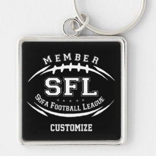 Soffa Football League Fyrkantig Silverfärgad Nyckelring