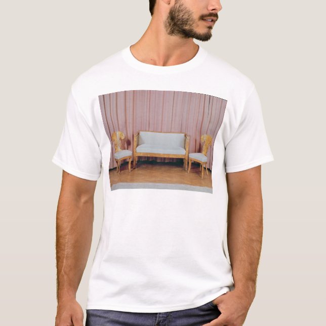 Soffa och två stolar, Karelian björk, 1810-20 Tee (Framsida)