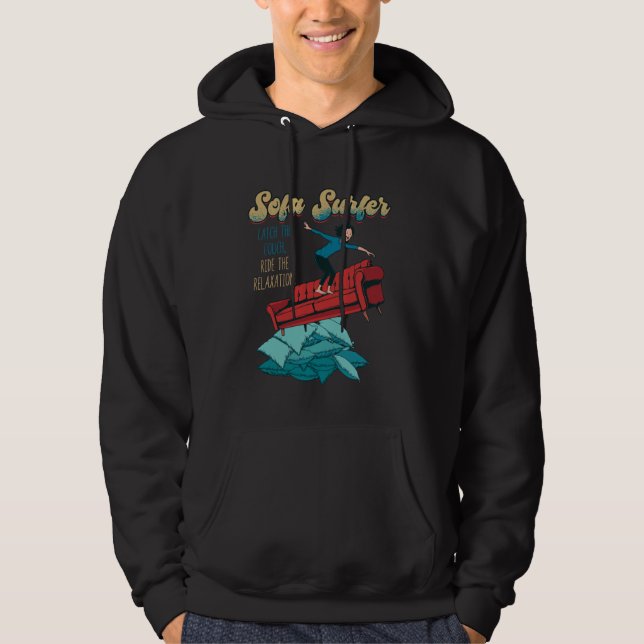 Soffa Surfer Couch Surfing Laziness Napping Lazy P Hoodie (Framsida)