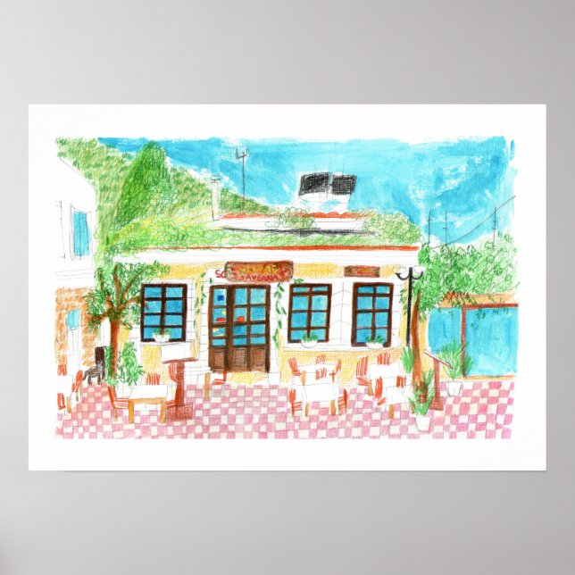 Soffa Taverna, Kreta, Grekland Poster (Framsidan)