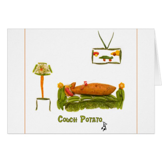 Soffapotatis med gränsen hälsningskort (Framsidan Horizontal)