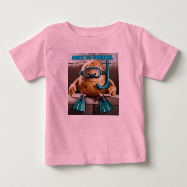 Soffpotatis är född att snorkla t shirt (Framsida)