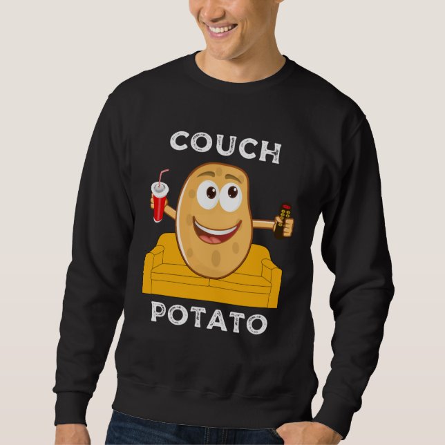 Soffpotatis Late människor som slöar sig och titta Lång Ärmad Tröja (Framsida)