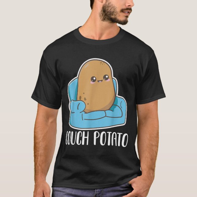 Soffpotatis söt kawaii rolig potatis kostym  t shirt (Framsida)