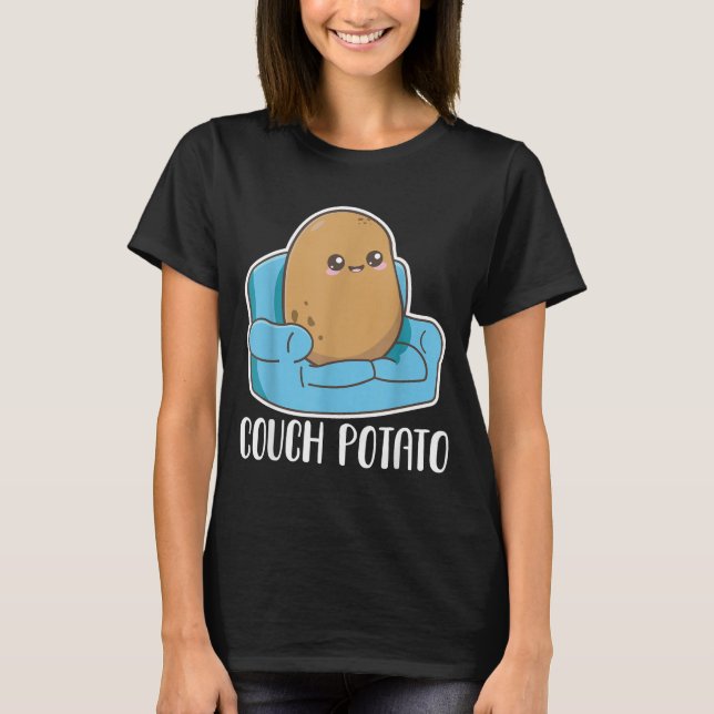 Soffpotatis söt kawaii rolig potatis kostym  t shirt (Framsida)
