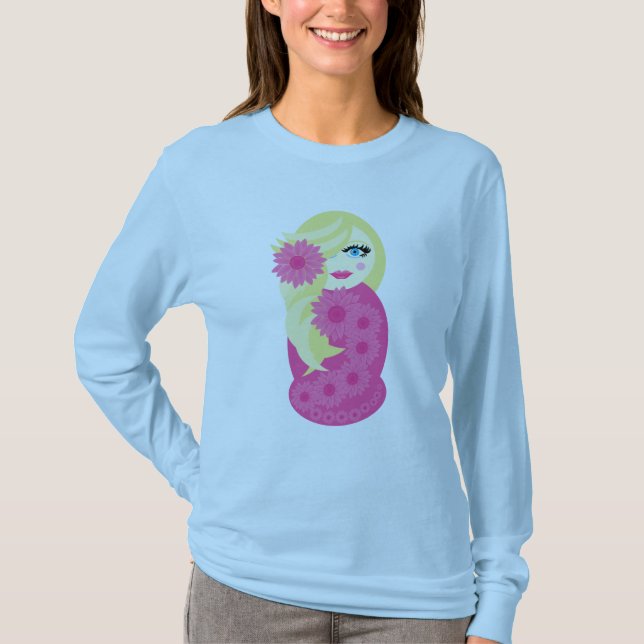 Sofia Babushka långärmadutslagsplats Tröja (Framsida)