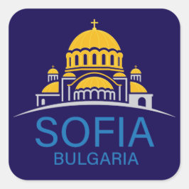 Sofia Bulgaria European Union Fyrkantigt Klistermärke