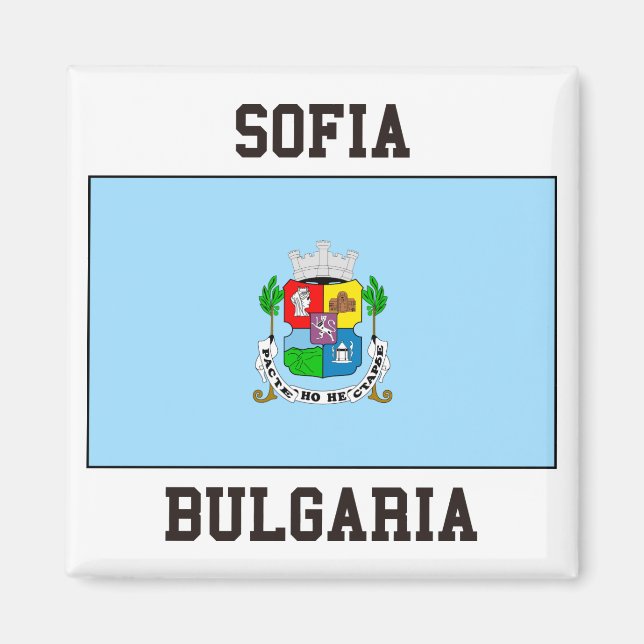 Sofia Bulgarien Flagga Magnet (Framsidan)