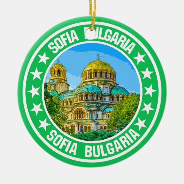 Sofia Bulgarien Julgransprydnad Keramik (Framsidan)