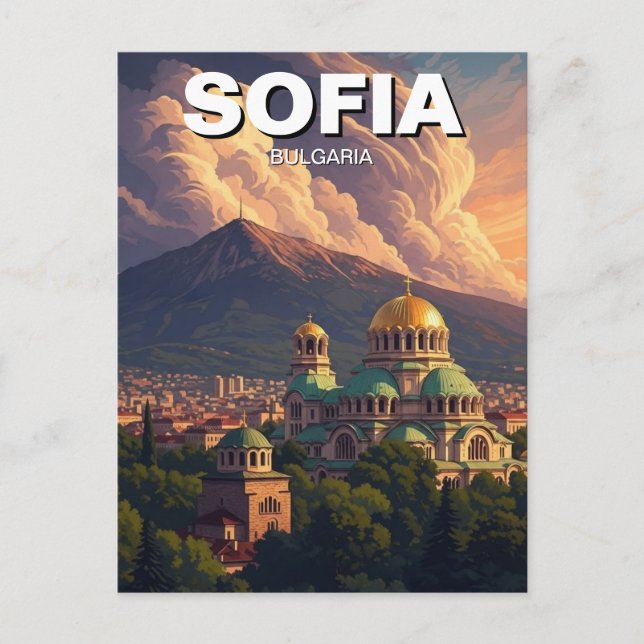 Sofia Bulgarien Resa Vykort (Framsida)