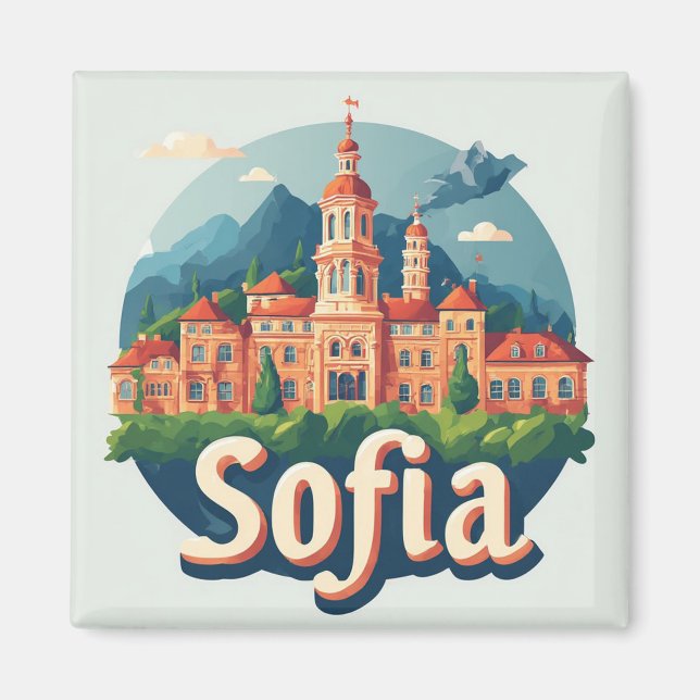 Sofia Bulgarien Stad Resa Present Minne 🗺️ Magnet (Framsidan)