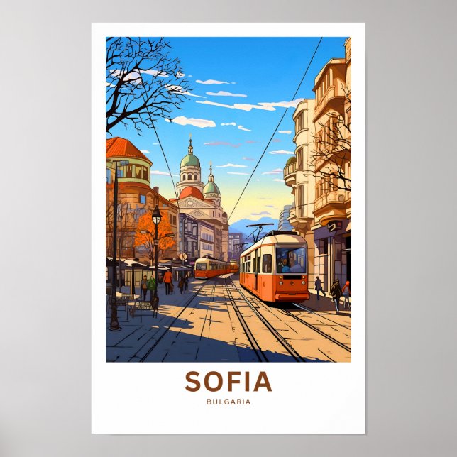 Sofia Bulgarien Travel Print Poster (Framsidan)