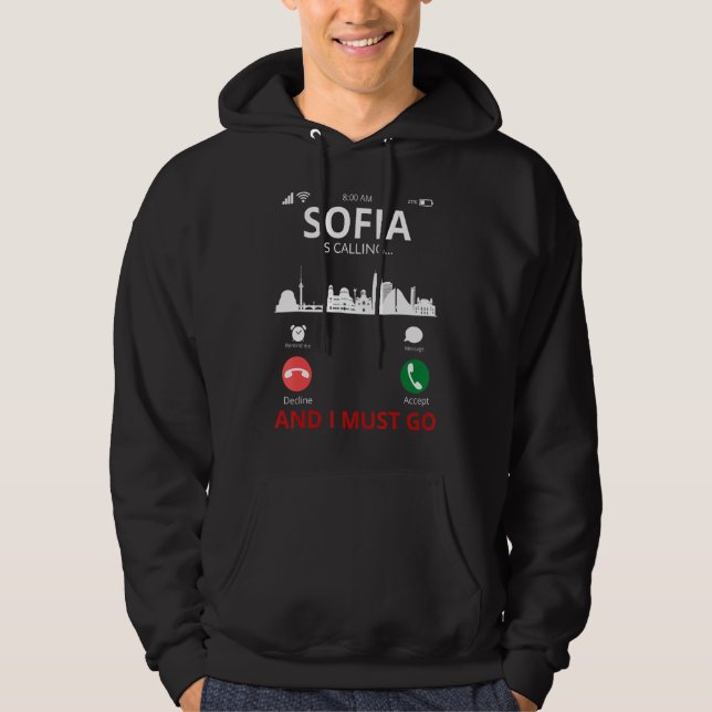 Sofia kallar Bulgarien Souvenir Hoodie (Framsida)