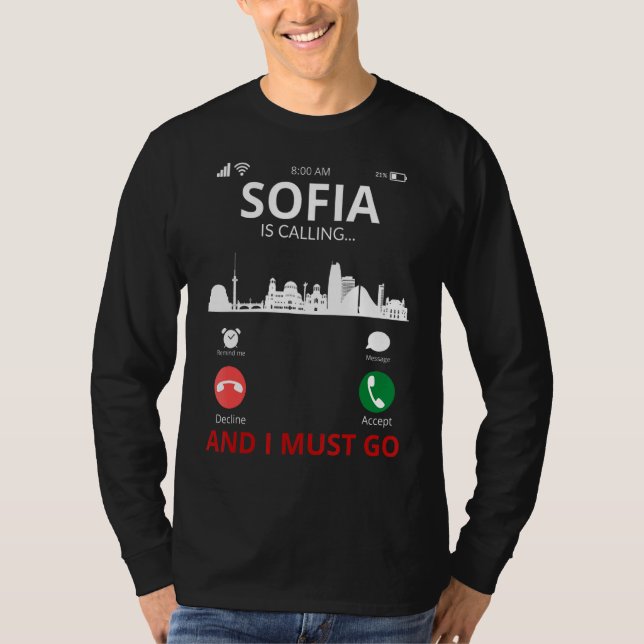Sofia kallar Bulgarien Souvenir T Shirt (Framsida)