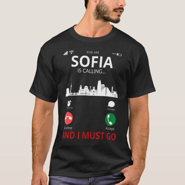 Sofia kallar Bulgarien Souvenir T Shirt (Framsida)
