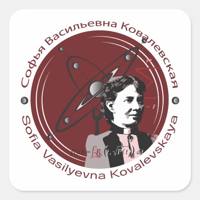Sofia Kovalevskaya Square Sticker Fyrkantigt Klistermärke (Framsida)