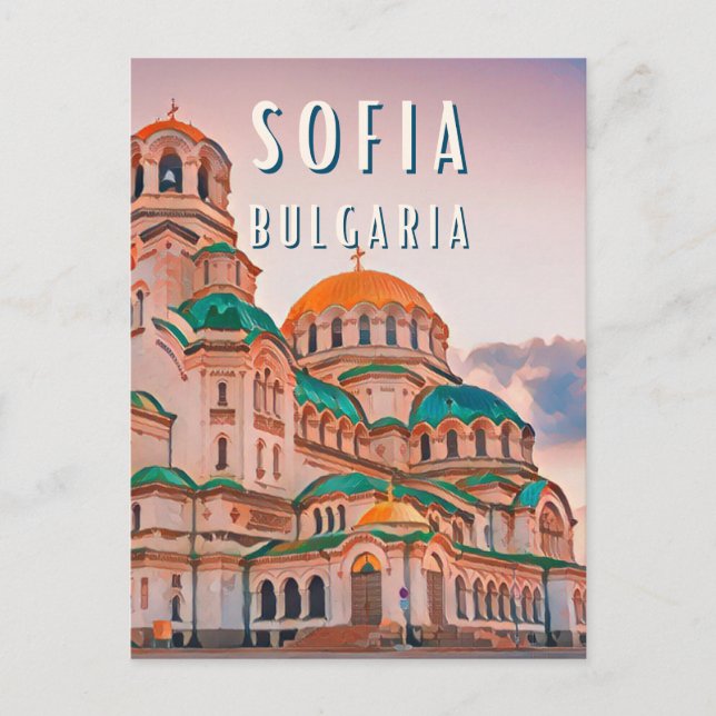 Sofia, la ville des contrastes Bulgare Vykort (Framsida)