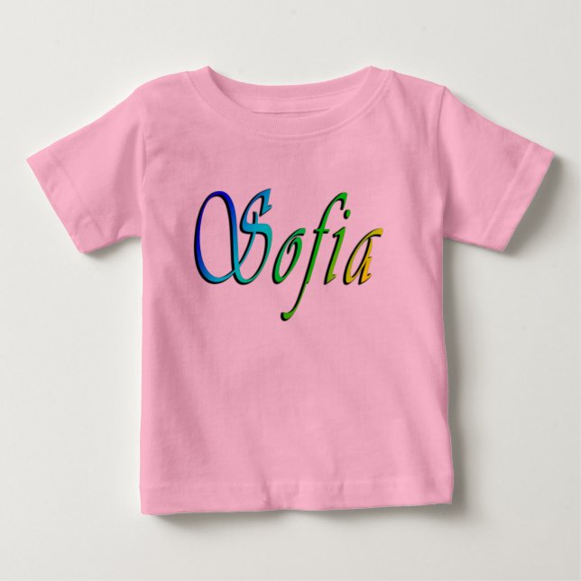 Sofia, Namn, Logotyp, Flicka Rosa T-shirt (Framsida)
