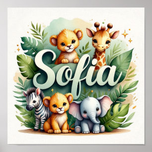 Sofia Safari Nursery Väggkonst