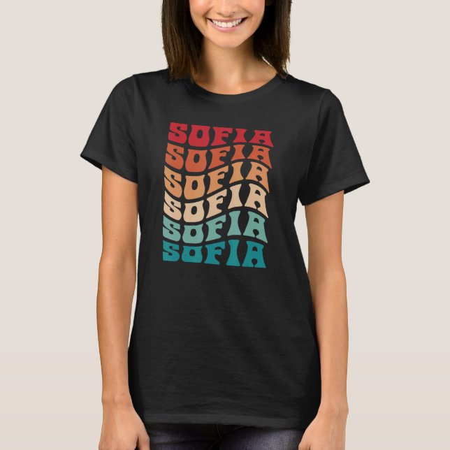 Sofia Tie Dye Groovy Hippie 60-talet Namn Sofia So T Shirt (Framsida)