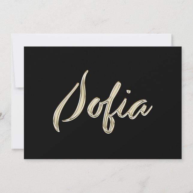 Sofia white gold Handwriting Karte Kort (Framsida)