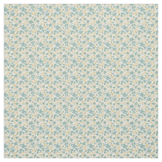 Sofistikerad 1940-tals dammig teal och senapsblomm tyg (Provkarta)