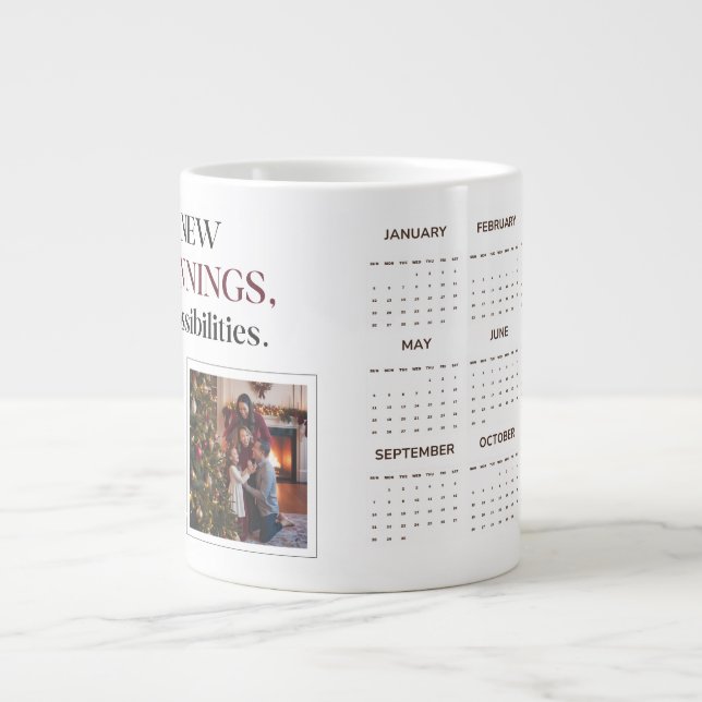 Sofistikerad Anpassningsbar 2025 Calendar Photo Co Jumbo Mugg (Framsidan)
