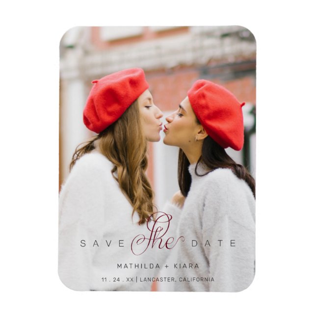 Sofistikerad Anpassningsbar Photo Couple Lesbisk G Magnet (Vertikal)