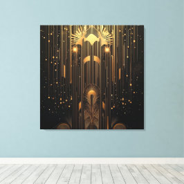 Sofistikerad Art Deco i svart och guld Canvastryck