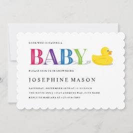 Sofistikerad barnstödsprogram för gummi Anka-regnb Inbjudningar