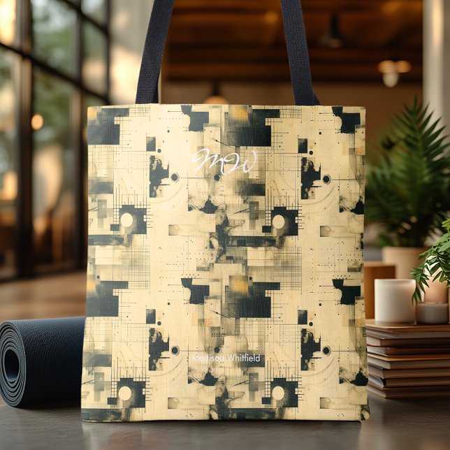 Sofistikerad Beige Abstrakt Personlig Tote Bag Tygkasse (Skapare uppladdad)