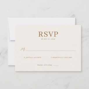 Sofistikerad Beige RSVP-kort OSA Kort