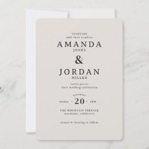 Sofistikerad Beige Typografisk Elegans Inbjudningar