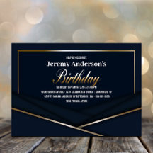 Sofistikerad blå Guld-Födelsedagsfest